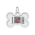 Адресник WAUDOG Smart ID c QR паспортом для собак и котов, металлический, рисунок "Коты", кость, 40×28 мм