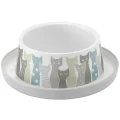 Миска Moderna Trendy Dinner Maasai для кошек, серо-белая, 350 мл, d-17 см