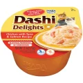 Ласощі INABA "DASHI Delights" для котів, з куркою, тунцем і лососем, 1 шт, 70 г