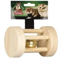 Игрушка Flamingo Rattle With Ball для грызунов с колокольчиком, дерево, 3.5х5 см