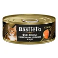 Влажный корм Bastteto для кошек, кусочки говядины с лососем, 85 г