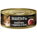 Влажный корм Bastteto для кошек, с говядиной и индейкой в желе, 85 г