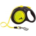 Рулетка Flexi Neon L, для собак, 5 м, лента, черно-желтая