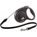 Поводок-рулетка Flexi Black Design S для собак до 12 кг, 5 м, трос, черная