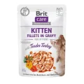 Влажный корм Brit Care Kitten Fillets in Gravy Tender Turkey для котят, филе в соусе, индейка, 85 г
