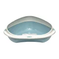 Туалет угловой с бортиком Georplast Shuttle Corner для кошек, 58×48×20.5 см, голубой