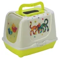 Туалет Moderna Trendy Cat Friends Forever для кошек c фильтром и совком, лимонный, 50 х 39 х 37 см