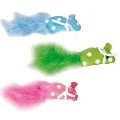 Игрушка Flamingo Polka Mouse для кошек, мышка с пером и кошачьей мятой, ткань, 11х1х2.5 см