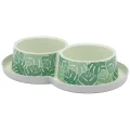 Двойная миска Moderna Trendy Dinner Eden для кошек, светло-зеленый, 700 мл, 10 см