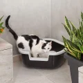 Угловой открытый туалет Ferplast Litter Tray Dama для кошек, 57,5x51,5x42 см