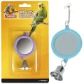 Игрушка Flamingo Mirror Round Bell для попугаев, круглое, зеркало с колокольчиком, 6 см