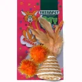 Игрушка Tatrapet Caty funny для кошек, набор 2 мячика+конус с перьями, 3.5-5 см