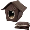Домик Flamingo Cosy Cottage Brown трансформер, для кошек и собак, коричневый, 40×40×25 см
