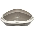 Туалет угловой с бортиком Georplast Shuttle Corner для кошек, 58×48×20.5 см, серый