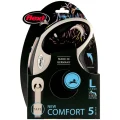 Поводок-рулетка Flexi New Comfort L для собак до 60 кг, 5 м, лента, чёрный