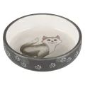 Миска Trixie для котов с коротким носом, керамика, серый, 300 мл, 15 см