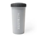 Лапомойка DEXAS MudBuster большая с крышкой, для собак, высота 22 см, диаметр 12 см, светло-серая
