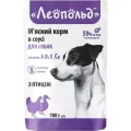 Влажный корм Леопольд мясной для собак, с птицей, в соусе, 100 г