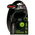 Поводок-рулетка Flexi Black Design S для собак до 12 кг, 5 м, трос, черная