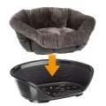 Бархатная подушка для кроватей Ferplast Spare Sofa Prestige 6 Grey для кошек и собак, 73×55×27 см