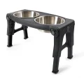 Миска Dexas Double Pet Feeder двойная, с регулируемыми ножками, нержавеющая сталь, серая, 960 мл