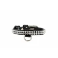 Ошейник Waudog Glamour с украшением "полотно стразы", ширина 9 мм, длина 18-21 см, черный