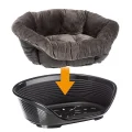Бархатная подушка для кроватей Ferplast Spare Sofa Prestige 2 Grey для кошек и собак, 52×39×21 см