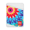 Визитница WAUDOG Design,  с рисунком "Цветы", ширина 70 мм, длина 95 мм, белый