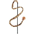 Игрушка Flamingo Leopard Fishing Rod удочка для котов, с перьями и колокольчиком, 50 см