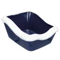 Туалет с рамкой Trixie Cleany Cat, для кошек, 45×21×54 см, синий/белый