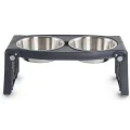 Миска Dexas Double Pet Feeder двойная, с регулируемыми ножками, нержавеющая сталь, серая, 960 мл