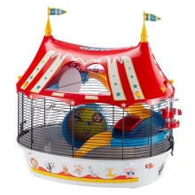 Клетка Ferplast Cage circus Fun Black для хомяков с цветными наклейками