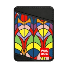 Визитница WAUDOG Design,  с рисунком "Витраж", ширина 70 мм, длина 95 мм, черный