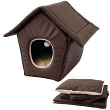 Домик Flamingo Cosy Cottage Brown трансформер, для кошек и собак, коричневый, 40×40×25 см