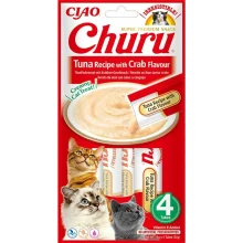 Ласощі INABA "Churu" для котів, вершковий мус з тунцем і крабом, 4 шт, 56 г