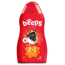 Шампунь-кондиционер Beeps 2 in 1 для собак и кошек с короткой шерстью, с экстрактом овсяных хлопьев, 502 мл