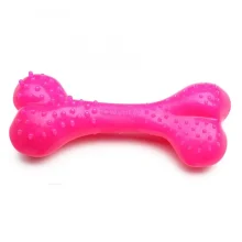 Игрушка Comfy Mint Dental Bone для собак, кость с выступами, пластиковая, розовая, 8.5 см