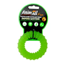 Игрушка AnimAll Fun кольцо с шипами для собак, люминесцентная, 9 см, зеленая