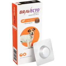 Жевательная таблетка Bravecto от блох и клещей для собак средних пород от 4,5 до 10 кг, 250 мг