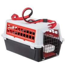 Переноска с ремнем Ferplast Carrier Atlas 20 Trendy Plus для кошек и собак, красно-белая, 58.5×37×32 см