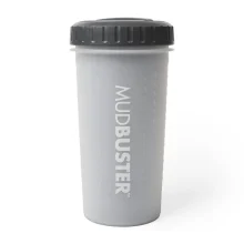 Лапомойка DEXAS MudBuster большая с крышкой, для собак, высота 22 см, диаметр 12 см, светло-серая