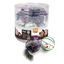 Игрушка Flamingo Wire Ball With Mouse для кошек, мышь в металлическом шаре, 6 см, 24 шт/уп, цена за 1 шт