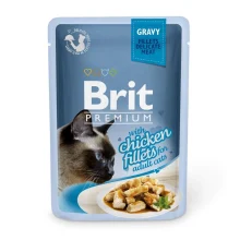 Влажный корм Brit Premium Cat, для кошек, филе курицы в соусе, 85 г
