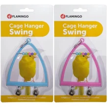 Игрушка Flamingo Swing Abacus Bell для птиц, жердочка, колокольчик, счеты, 10х13 см