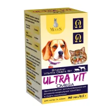 Витаминно-минеральный комплекс Modes Ultra Vit Omega с Омега кислотами, для собак и кошек, 140 табл
