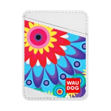 Визитница WAUDOG Design,  с рисунком "Цветы", ширина 70 мм, длина 95 мм, белый