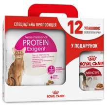 Сухой корм Royal Canin Exigent Protein для кошек привередливых к составу продукта, 4 кг + 12 паучей в подарок