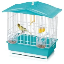 Клетка Imac Tiffany для канареек, пластик, голубая, 42х26х42 см