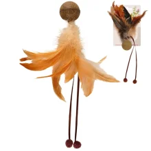 Игрушка Flamingo Catnip Ball & Feather, мяч с кошачьей мятой, для кошек
