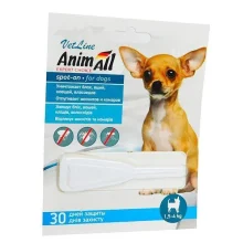 Капли AnimAll VetLine Spot-On от блох и клещей для собак весом 1.5-4 кг
